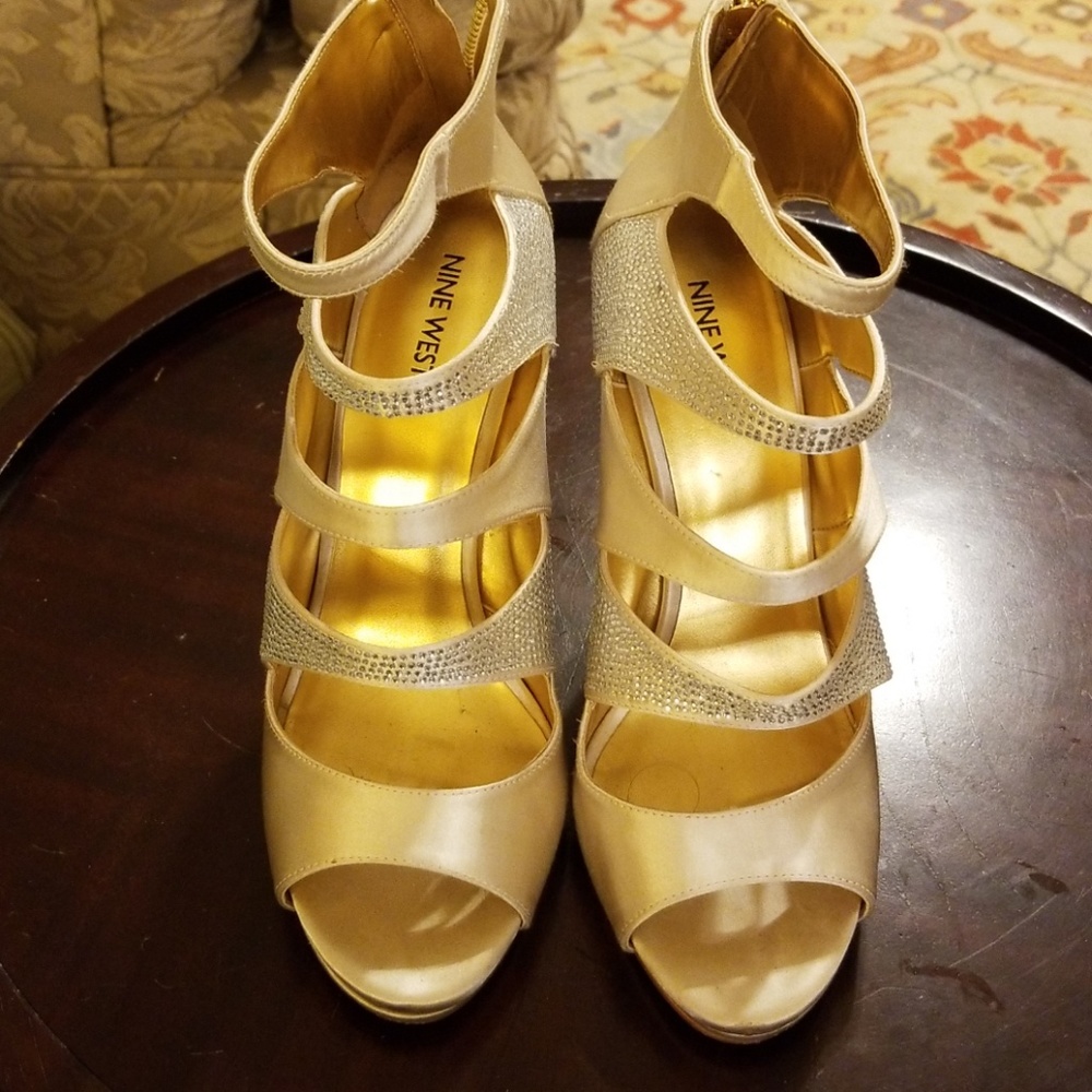 Nine West Womens Amability Leather Open Toe Casual